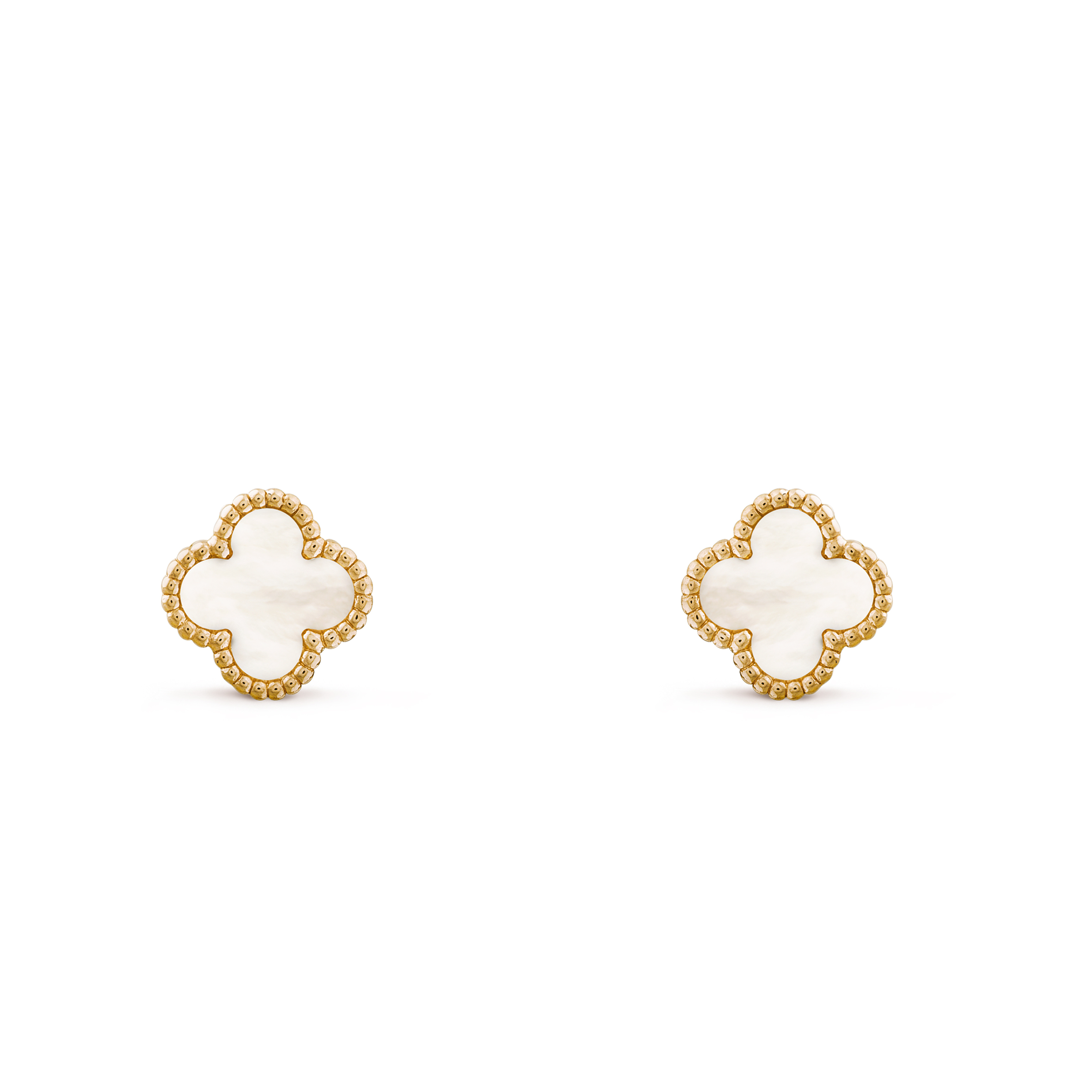 VAN CLEEF ARPELS SWEET ALHAMBRA EARSTUDS - YELLOW GOLD, MOTHER-OF-PEARL  VCARA44800